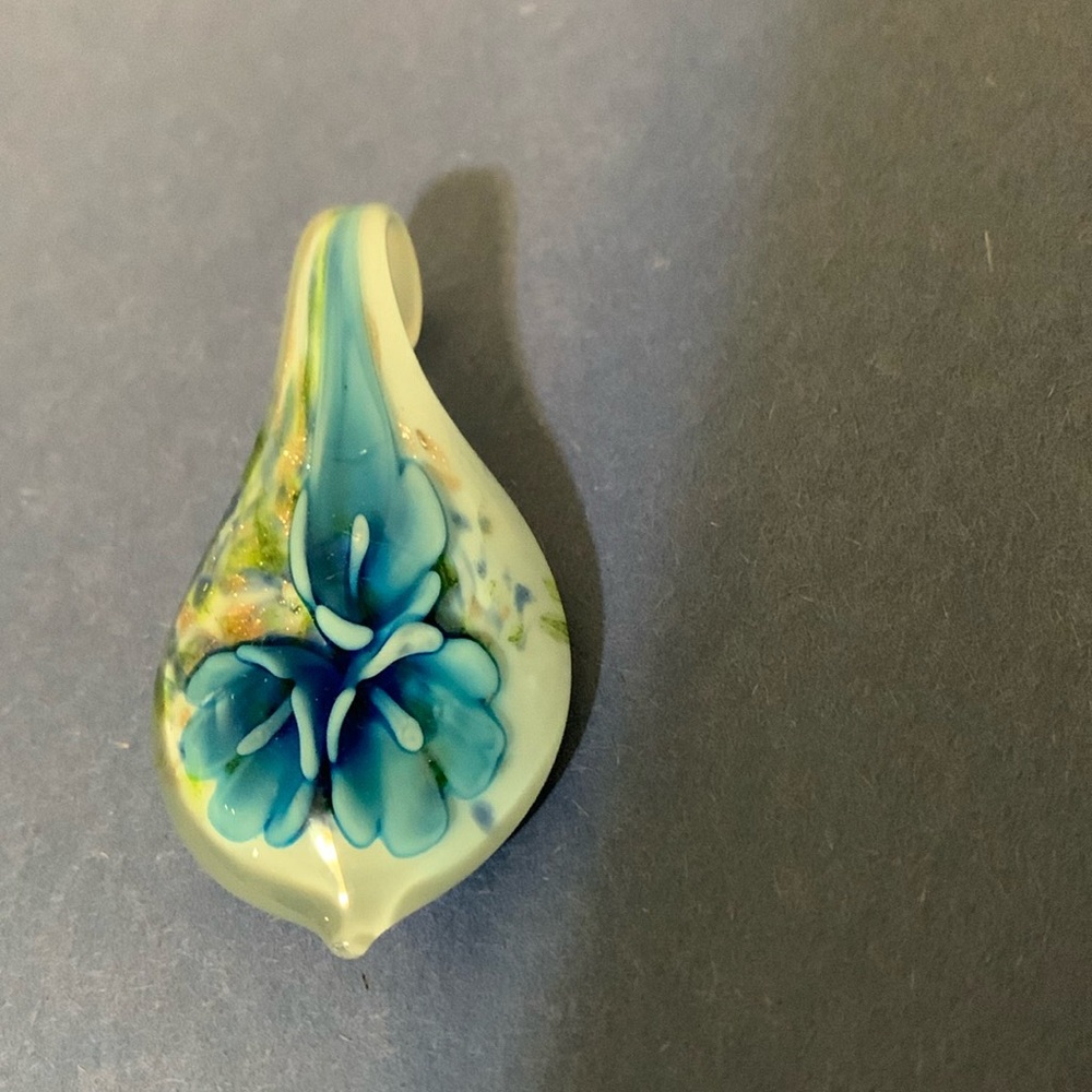 Blue Murano Lampwork Glass Waterdrop pendant*